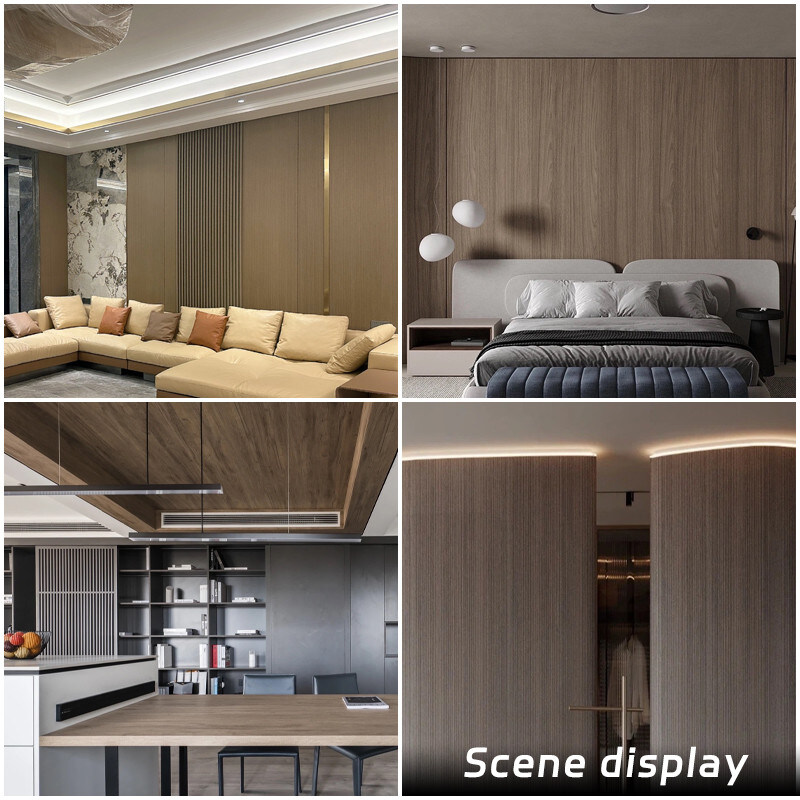 단단한 인테리어 장식 1.22m 폭 나무 무늬 목재 베니어 PVC 벽판지