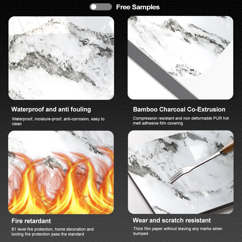 생활실 방수 및 방화 PVC 대나무 석탄 벽 패널 친환경 재료