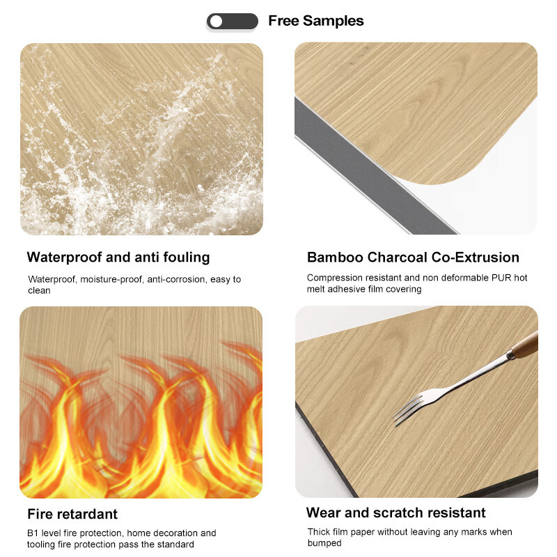 습기 방지 대나무 석탄 벽판 현대 가벼운 고급 장식용 나무 잎