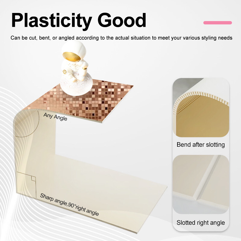 가정용 벽 장식 대나무 석탄 보드 수분 방지 PET 금속 모자이크 벽 패널