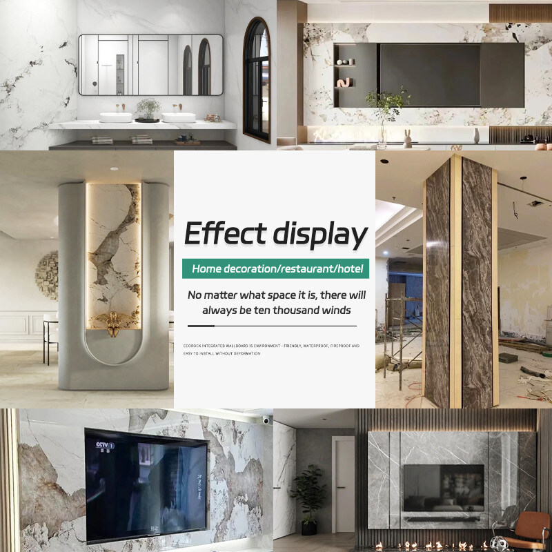 집의 장식 텔레비전 배경 벽 방수와 방습은 목재 베니어 벽판지에 대리석 무늬를 넣습니다