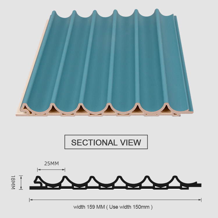 장식적 3D WPC 나무로 되 천장 야외이 15 밀리미터 라운드 그릴 패널