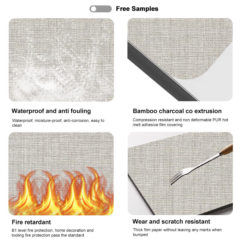 PVC 대나무 석탄 목재 장단 내부 장식 목재 벽 패널