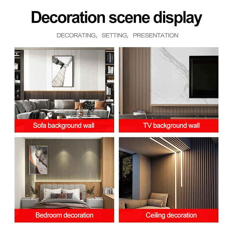 인테리어 장식 WPC 벽 패널 3D 단단한 목재 그릴 패널