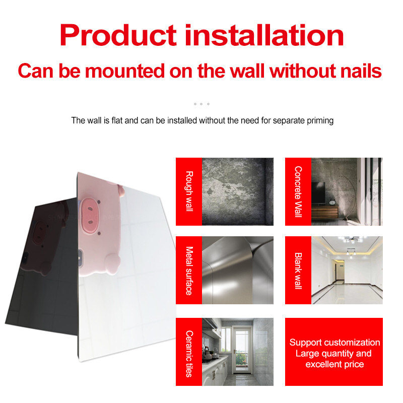 인테리어 장식 5mm 거울 나무 벽판 PVC 벽판