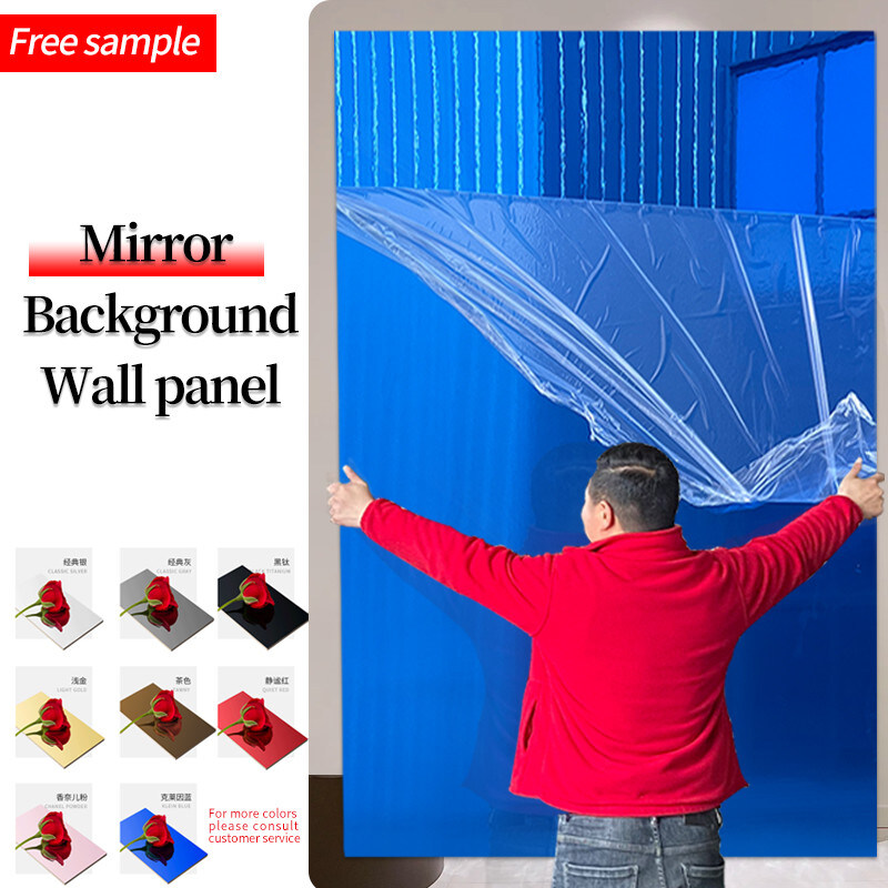 내부 장식적 죽재 무늬목 쉬트 거울 벽 패널 1220*2440mm