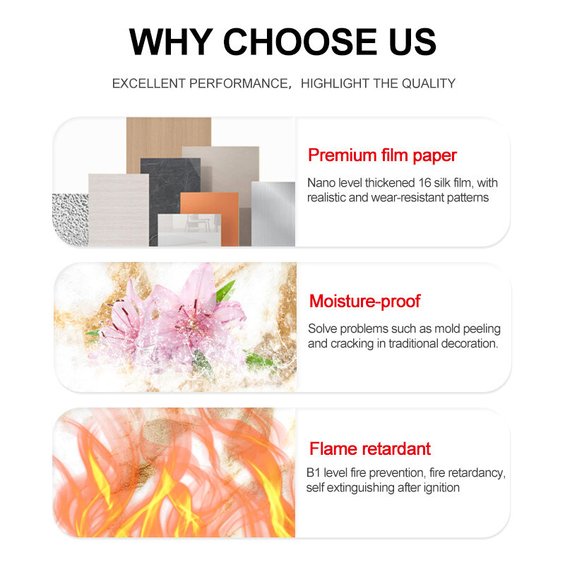 PET 대리석 질감 장식 벽판 대나무 석탄 목재 장판 PVC 벽판