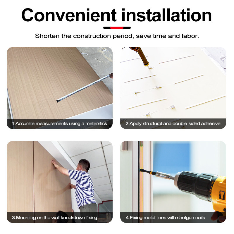 PET 대리석 질감 장식 벽판 대나무 석탄 목재 장판 PVC 벽판