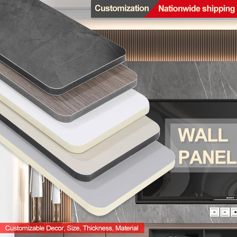 5mm / 8mm 인테리어 장식 PVC 대리석 엽 Bambu Charcoal Wall Board