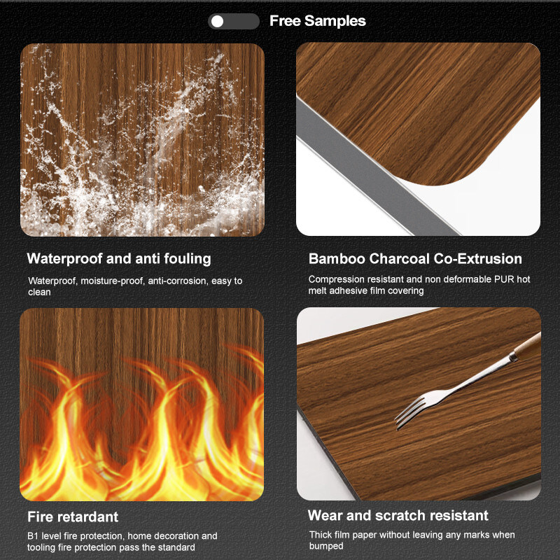 1.22m 너비 현대 목재 패널 대나무 석탄 대리석 패널 호텔 산업