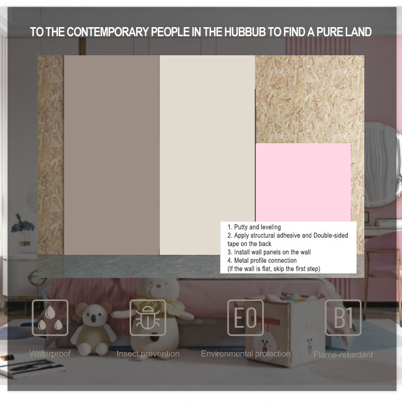 인테리어 장식 벽판 목재 석탄 대나무 피부 느낌 벽판