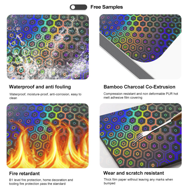 PVC 보드 레이저&모자이크 시리즈 대나무 석탄 목재 장판 내부 장식 벽 패널