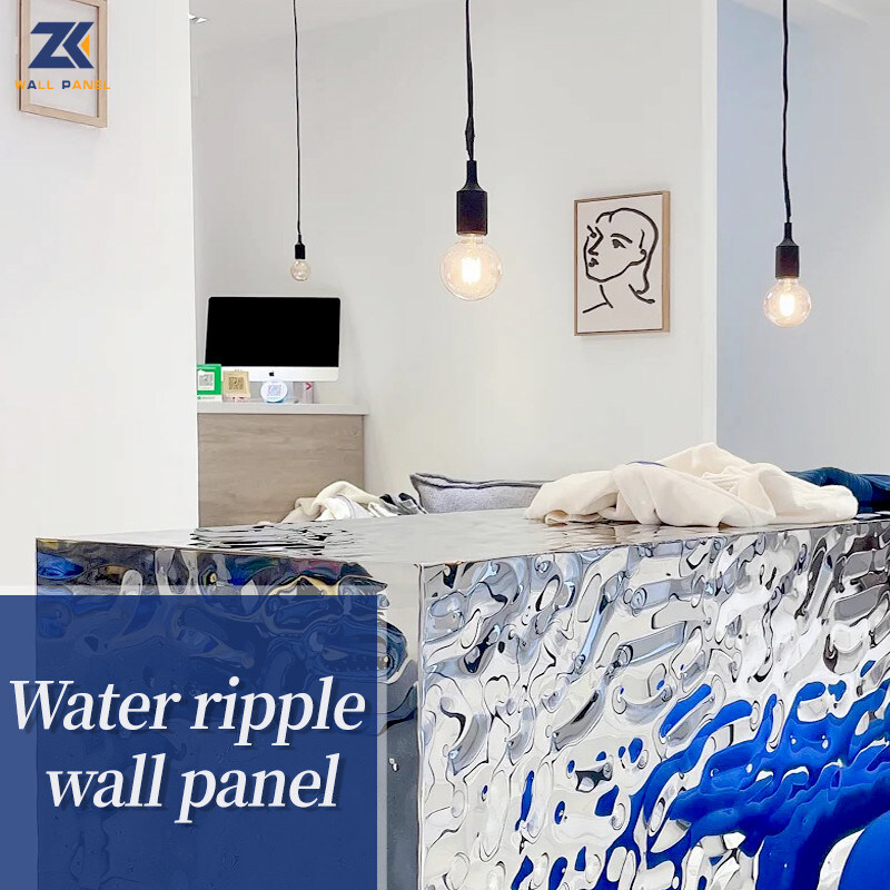 장식적 방화 물 물결형 3D 나무 플라스틱 대나무 숯 벽판지