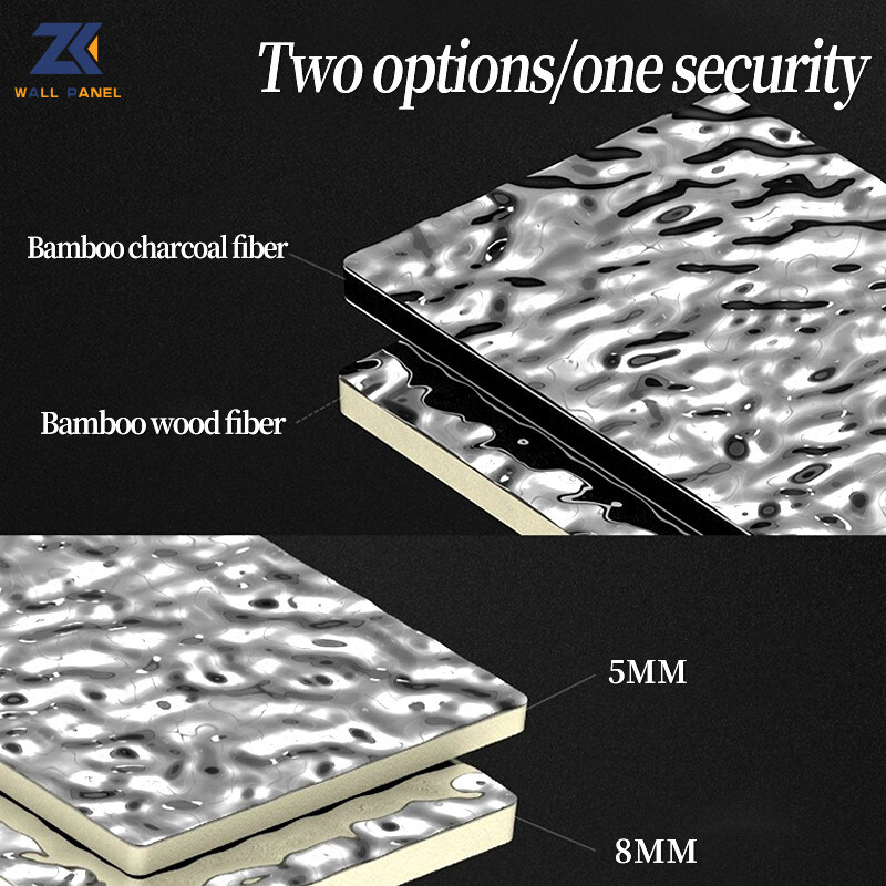 애완 3D 물 잔물결 목재 베니어 8 밀리미터 고밀도 대나무 숯 나무 벽 패널