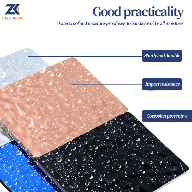 애완 3D 물 잔물결 목재 베니어 8 밀리미터 고밀도 대나무 숯 나무 벽 패널