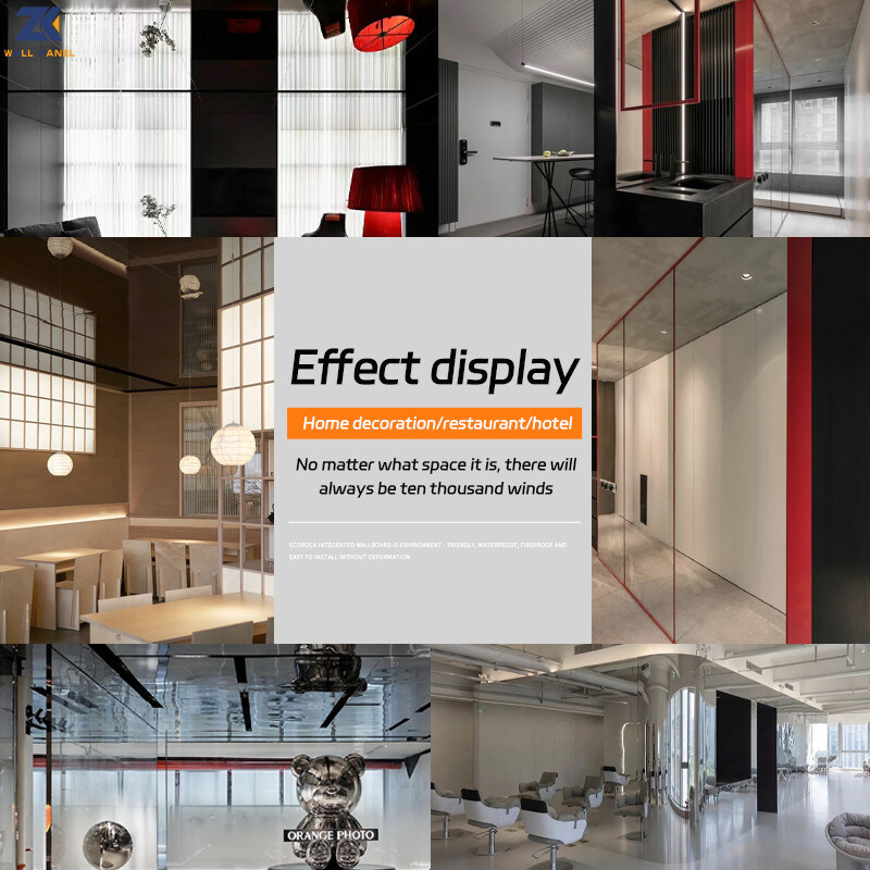 KTV 현대 빛 고급 거울 목재 베니어 보드 대나무 숯 PET 벽판지