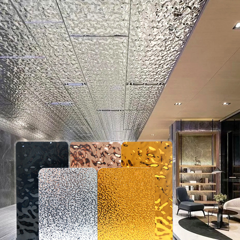 8 밀리미터 죽재 섬유 목제패널 벽 장식 내부 페인트 없는 3D 물 잔물결 패널