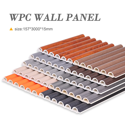 환경적으로 우호적 방습 구부러진 WPC 목제패널 15 밀리미터 벽판지