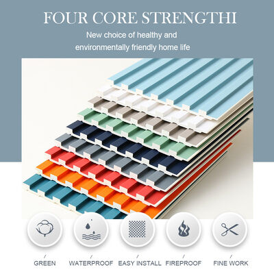 8.5 밀리미터는 어떤 페인트도 방수 처리하지 않는 플라스틱 그릴 WPC 세로홈이 형성된 벽판지를 나무로 덮습니다