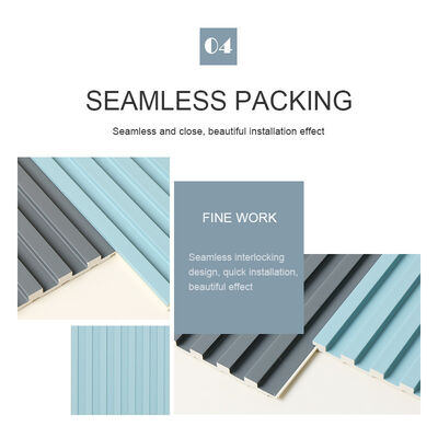 8.5 밀리미터는 어떤 페인트도 방수 처리하지 않는 플라스틱 그릴 WPC 세로홈이 형성된 벽판지를 나무로 덮습니다